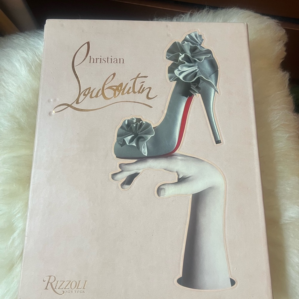 Christian Louboutin Gray Heels with Ruffle Detail